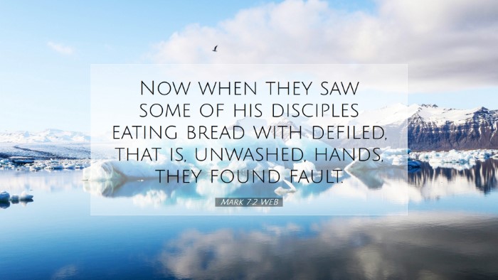Picture 07 - Mark 7:2 WEB Desktop Wallpaper - Now when they saw some of his disciples eating - Desktop Bible Verse Wallpaper