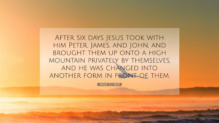 Picture 07 - Mark 9:2 WEB Desktop Wallpaper - After six days Jesus took with him Peter, James, - Desktop Bible Verse Wallpaper