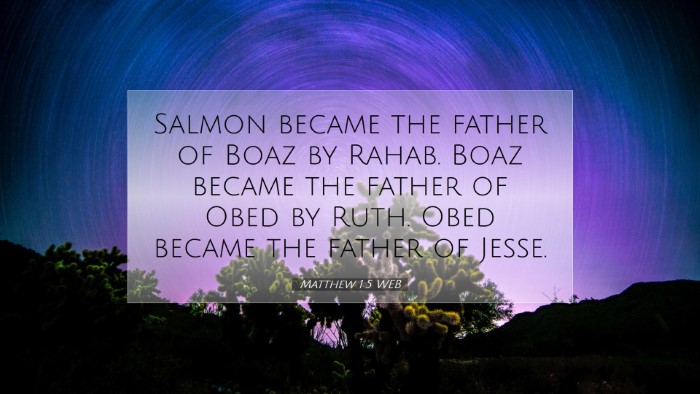 Picture 07 - Matthew 1:5 WEB Desktop Wallpaper - Salmon became the father of Boaz by Rahab. Boaz - Desktop Bible Verse Wallpaper