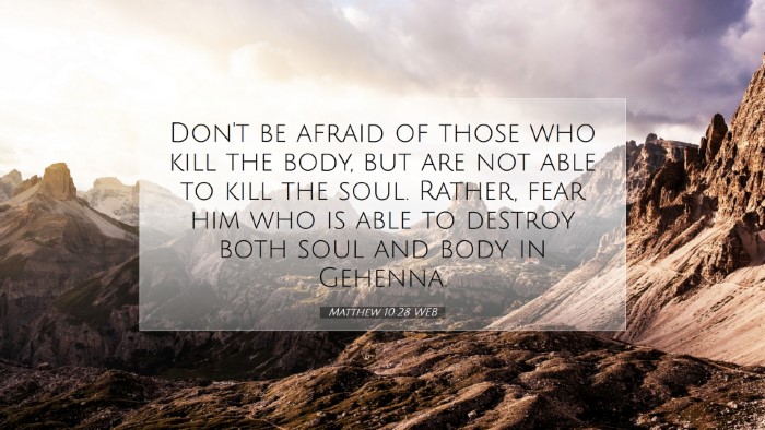 Picture 07 - Matthew 10:28 WEB Desktop Wallpaper - Don't be afraid of those who kill the body, but - Desktop Bible Verse Wallpaper