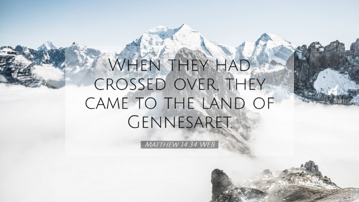 Picture 07 - Matthew 14:34 WEB Desktop Wallpaper - When they had crossed over, they came to the land - Desktop Bible Verse Wallpaper