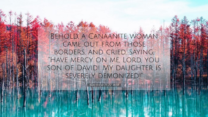 Picture 07 - Matthew 15:22 WEB Desktop Wallpaper - Behold, a Canaanite woman came out from those - Desktop Bible Verse Wallpaper