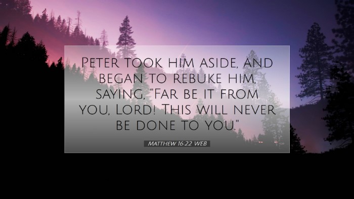 Picture 07 - Matthew 16:22 WEB Desktop Wallpaper - Peter took him aside, and began to rebuke him, - Desktop Bible Verse Wallpaper
