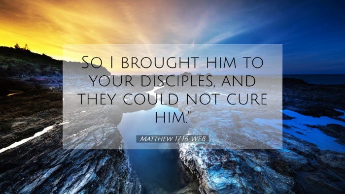 Picture 07 - Matthew 17:16 WEB Desktop Wallpaper - So I brought him to your disciples, and they - Desktop Bible Verse Wallpaper