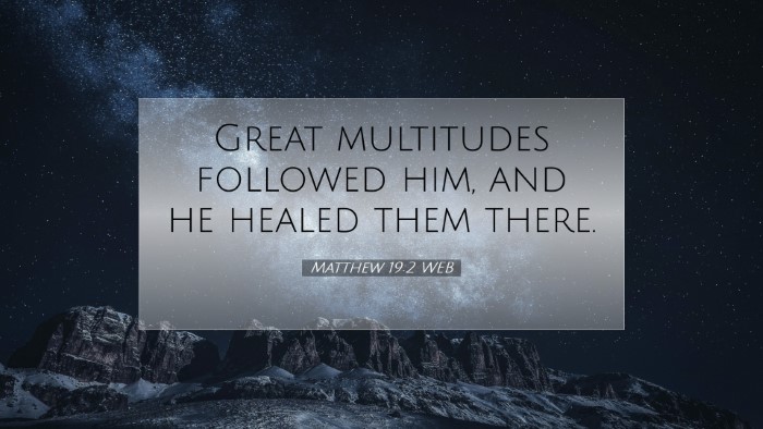 Picture 07 - Matthew 19:2 WEB Desktop Wallpaper - Great multitudes followed him, and he healed them - Desktop Bible Verse Wallpaper