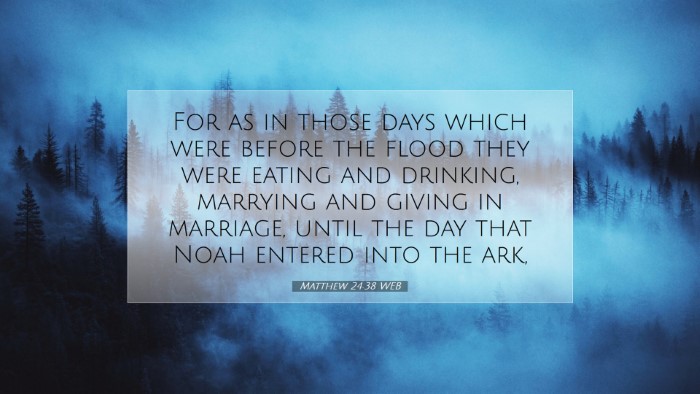 Picture 07 - Matthew 24:38 WEB Desktop Wallpaper - For as in those days which were before the flood - Desktop Bible Verse Wallpaper