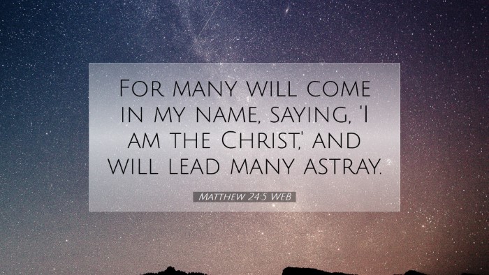 Picture 07 - Matthew 24:5 WEB Desktop Wallpaper - For many will come in my name, saying, 'I am the - Desktop Bible Verse Wallpaper
