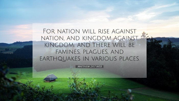 Picture 07 - Matthew 24:7 WEB Desktop Wallpaper - For nation will rise against nation, and kingdom - Desktop Bible Verse Wallpaper