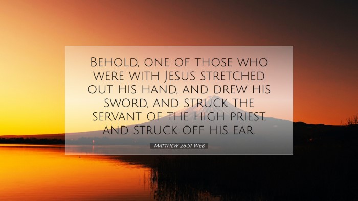 Picture 07 - Matthew 26:51 WEB Desktop Wallpaper - Behold, one of those who were with Jesus - Desktop Bible Verse Wallpaper