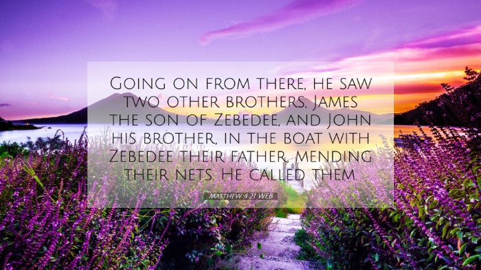Picture 07 - Matthew 4:21 WEB Desktop Wallpaper - Going on from there, he saw two other brothers, - Desktop Bible Verse Wallpaper