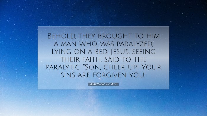 Picture 07 - Matthew 9:2 WEB Desktop Wallpaper - Behold, they brought to him a man who was - Desktop Bible Verse Wallpaper