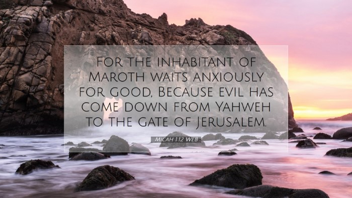 Picture 07 - Micah 1:12 WEB Desktop Wallpaper - For the inhabitant of Maroth waits anxiously for - Desktop Bible Verse Wallpaper