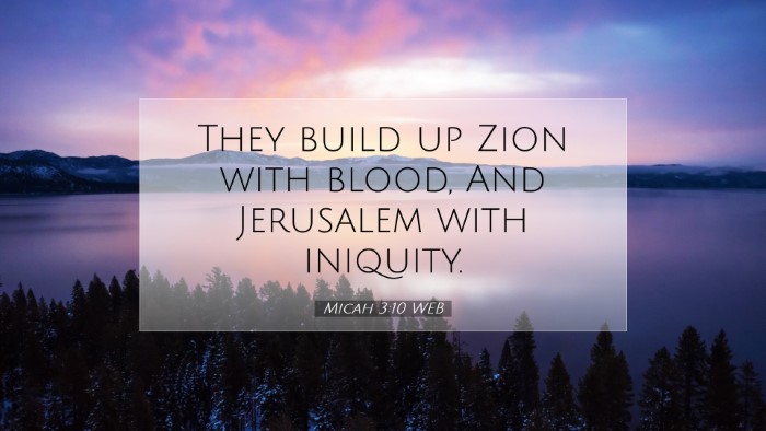 Picture 07 - Micah 3:10 WEB Desktop Wallpaper - They build up Zion with blood, And Jerusalem with - Desktop Bible Verse Wallpaper