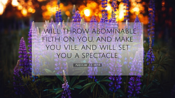 Picture 07 - Nahum 3:6 WEB Desktop Wallpaper - I will throw abominable filth on you, and make - Desktop Bible Verse Wallpaper