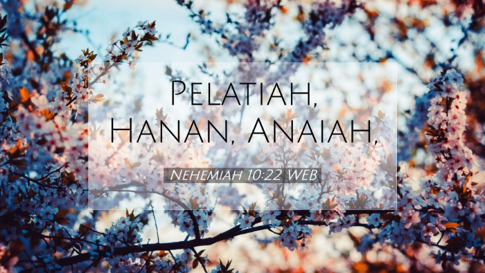 Picture 07 - Nehemiah 10:22 WEB Desktop Wallpaper - Pelatiah, Hanan, - Desktop Bible Verse Wallpaper