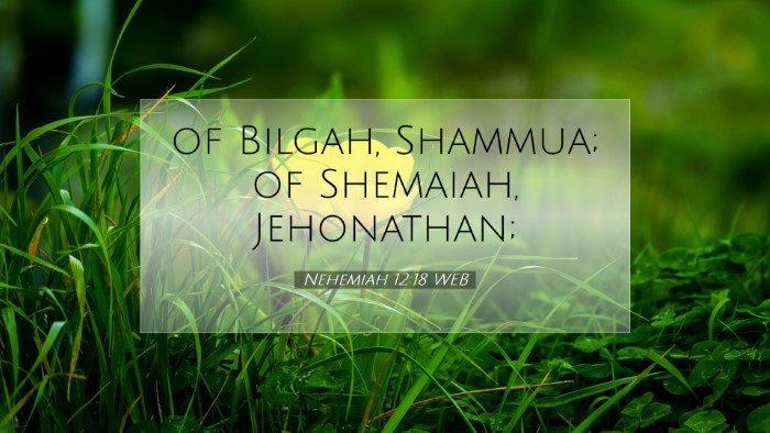 Picture 07 - Nehemiah 12:18 WEB Desktop Wallpaper - of Bilgah, Shammua; of Shemaiah, - Desktop Bible Verse Wallpaper