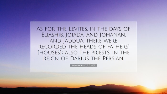 Picture 07 - Nehemiah 12:22 WEB Desktop Wallpaper - As for the Levites, in the days of Eliashib, - Desktop Bible Verse Wallpaper