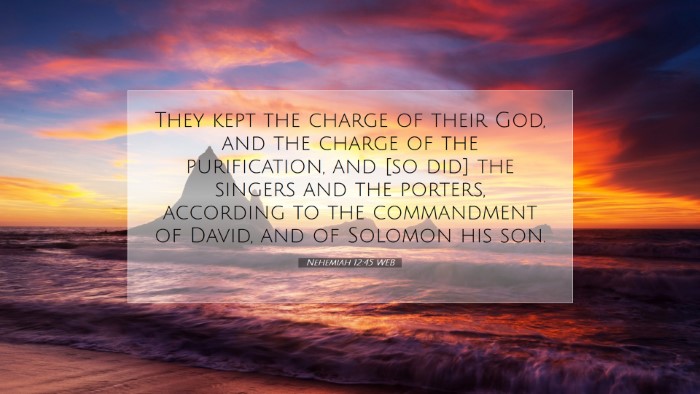 Picture 07 - Nehemiah 12:45 WEB Desktop Wallpaper - They kept the charge of their God, and the charge - Desktop Bible Verse Wallpaper