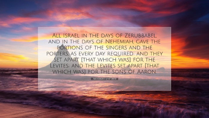 Picture 07 - Nehemiah 12:47 WEB Desktop Wallpaper - All Israel in the days of Zerubbabel, and in the - Desktop Bible Verse Wallpaper