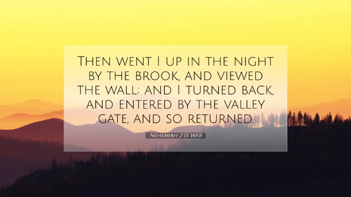 Picture 07 - Nehemiah 2:15 WEB Desktop Wallpaper - Then went I up in the night by the brook, and - Desktop Bible Verse Wallpaper