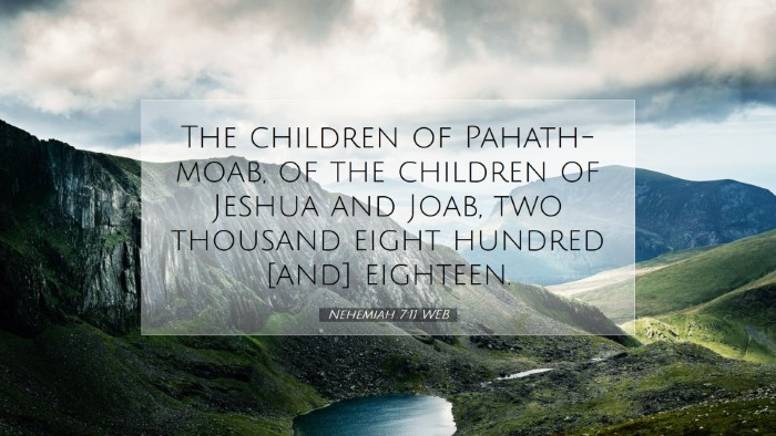 Picture 07 - Nehemiah 7:11 WEB Desktop Wallpaper - The children of Pahath-moab, of the children of - Desktop Bible Verse Wallpaper