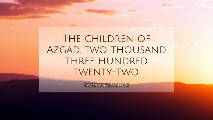 Picture 07 - Nehemiah 7:17 WEB Desktop Wallpaper - The children of Azgad, two thousand three hundred - Desktop Bible Verse Wallpaper