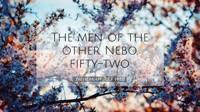 Picture 07 - Nehemiah 7:33 WEB Desktop Wallpaper - The men of the other Nebo, - Desktop Bible Verse Wallpaper