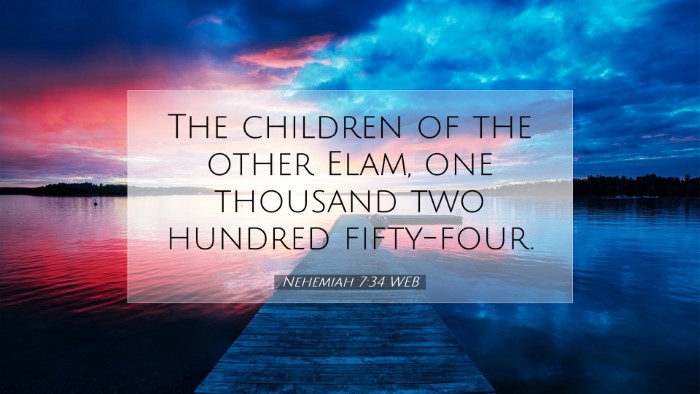 Picture 07 - Nehemiah 7:34 WEB Desktop Wallpaper - The children of the other Elam, one thousand two - Desktop Bible Verse Wallpaper
