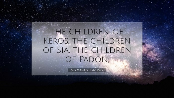 Picture 07 - Nehemiah 7:47 WEB Desktop Wallpaper - the children of Keros, the children of Sia, the - Desktop Bible Verse Wallpaper