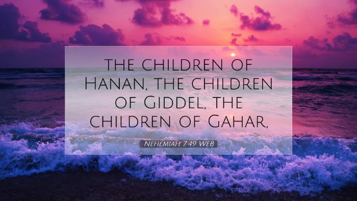 Picture 07 - Nehemiah 7:49 WEB Desktop Wallpaper - the children of Hanan, the children of Giddel, - Desktop Bible Verse Wallpaper