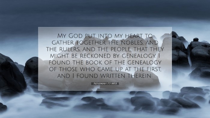 Picture 07 - Nehemiah 7:5 WEB Desktop Wallpaper - My God put into my heart to gather together the - Desktop Bible Verse Wallpaper