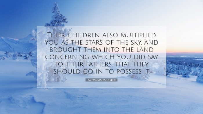 Picture 07 - Nehemiah 9:23 WEB Desktop Wallpaper - Their children also multiplied you as the stars - Desktop Bible Verse Wallpaper