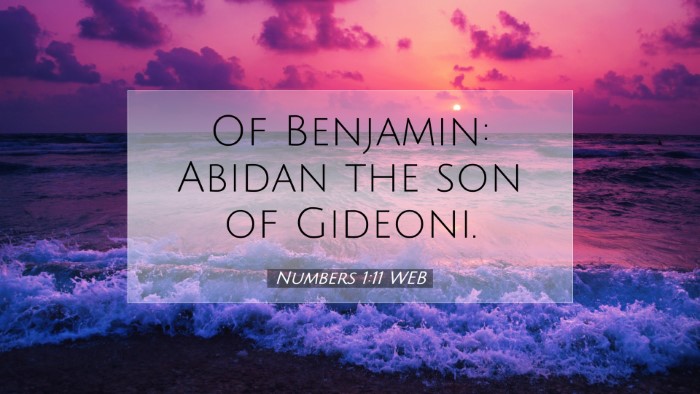Picture 07 - Numbers 1:11 WEB Desktop Wallpaper - Of Benjamin: Abidan the son of - Desktop Bible Verse Wallpaper