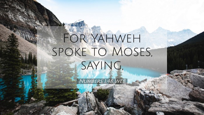 Picture 07 - Numbers 1:48 WEB Desktop Wallpaper - For Yahweh spoke to Moses, - Desktop Bible Verse Wallpaper