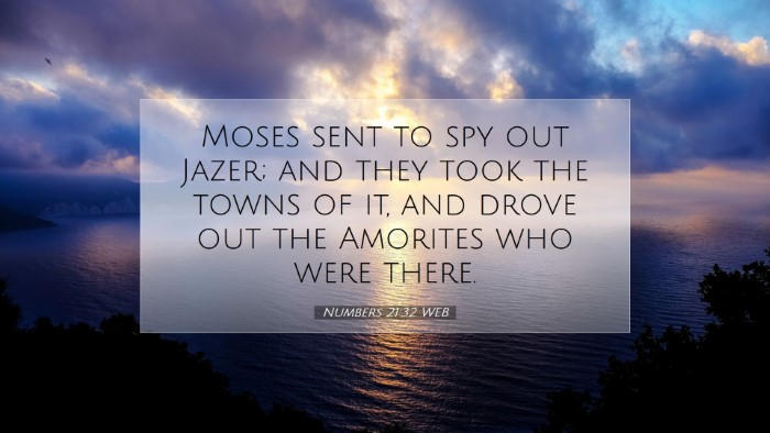 Picture 07 - Numbers 21:32 WEB Desktop Wallpaper - Moses sent to spy out Jazer; and they took the - Desktop Bible Verse Wallpaper
