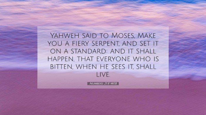 Picture 07 - Numbers 21:8 WEB Desktop Wallpaper - Yahweh said to Moses, Make you a fiery serpent, - Desktop Bible Verse Wallpaper