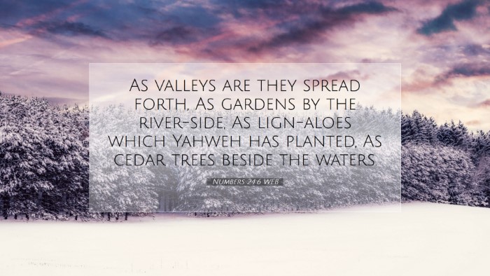 Picture 07 - Numbers 24:6 WEB Desktop Wallpaper - As valleys are they spread forth, As gardens by - Desktop Bible Verse Wallpaper