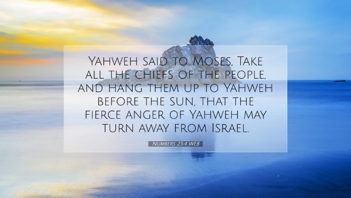 Picture 07 - Numbers 25:4 WEB Desktop Wallpaper - Yahweh said to Moses, Take all the chiefs of the - Desktop Bible Verse Wallpaper