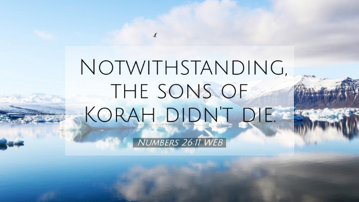 Picture 07 - Numbers 26:11 WEB Desktop Wallpaper - Notwithstanding, the sons of Korah didn't - Desktop Bible Verse Wallpaper