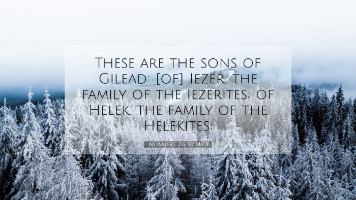 Picture 07 - Numbers 26:30 WEB Desktop Wallpaper - These are the sons of Gilead: [of] Iezer, the - Desktop Bible Verse Wallpaper