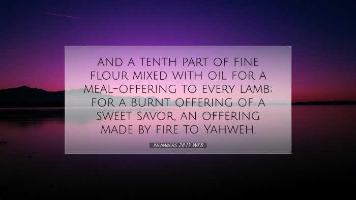 Picture 07 - Numbers 28:13 WEB Desktop Wallpaper - and a tenth part of fine flour mixed with oil for - Desktop Bible Verse Wallpaper