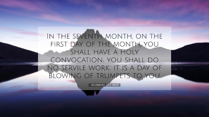 Picture 07 - Numbers 29:1 WEB Desktop Wallpaper - In the seventh month, on the first day of the - Desktop Bible Verse Wallpaper