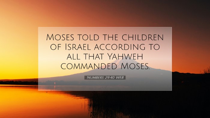 Picture 07 - Numbers 29:40 WEB Desktop Wallpaper - Moses told the children of Israel according to - Desktop Bible Verse Wallpaper