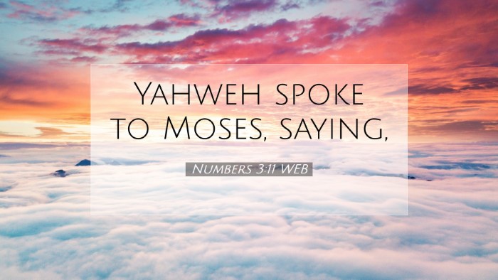 Picture 07 - Numbers 3:11 WEB Desktop Wallpaper - Yahweh spoke to Moses, - Desktop Bible Verse Wallpaper