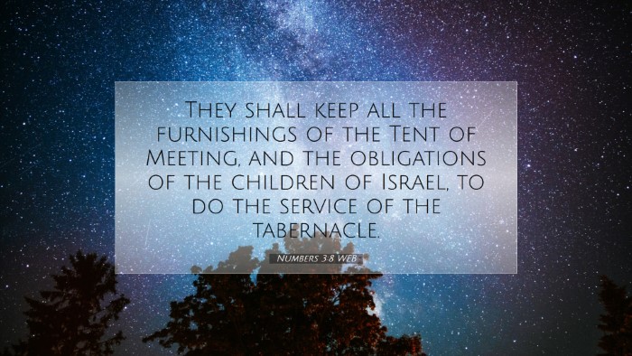 Picture 07 - Numbers 3:8 WEB Desktop Wallpaper - They shall keep all the furnishings of the Tent - Desktop Bible Verse Wallpaper