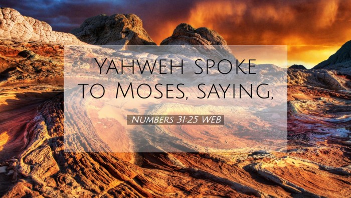 Picture 07 - Numbers 31:25 WEB Desktop Wallpaper - Yahweh spoke to Moses, - Desktop Bible Verse Wallpaper