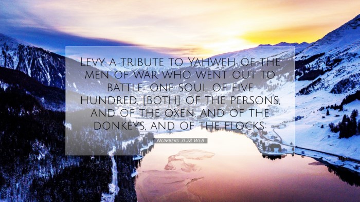 Picture 07 - Numbers 31:28 WEB Desktop Wallpaper - Levy a tribute to Yahweh of the men of war who - Desktop Bible Verse Wallpaper