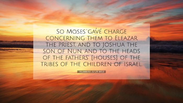 Picture 07 - Numbers 32:28 WEB Desktop Wallpaper - So Moses gave charge concerning them to Eleazar - Desktop Bible Verse Wallpaper