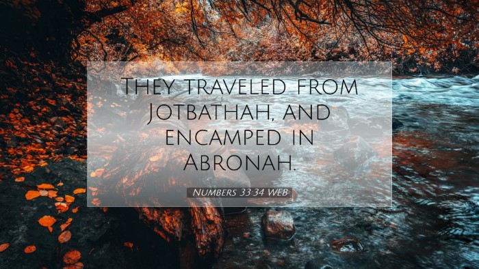 Picture 07 - Numbers 33:34 WEB Desktop Wallpaper - They traveled from Jotbathah, and encamped in - Desktop Bible Verse Wallpaper