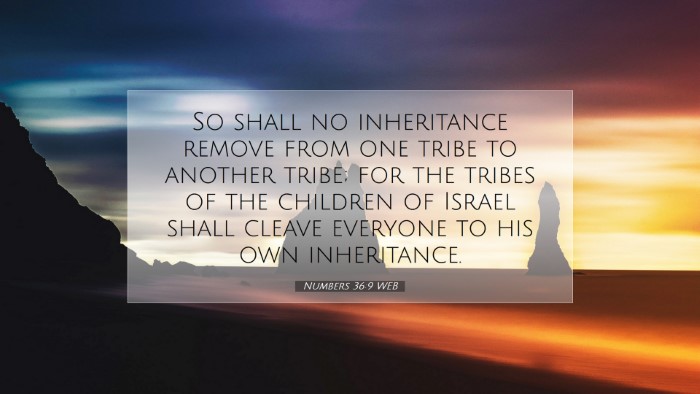 Picture 07 - Numbers 36:9 WEB Desktop Wallpaper - So shall no inheritance remove from one tribe to - Desktop Bible Verse Wallpaper
